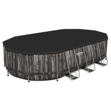 Каркасний басейн Bestway Wood Style 5611T (732х366х122 см) з картриджним фільтром, драбиною та тентом