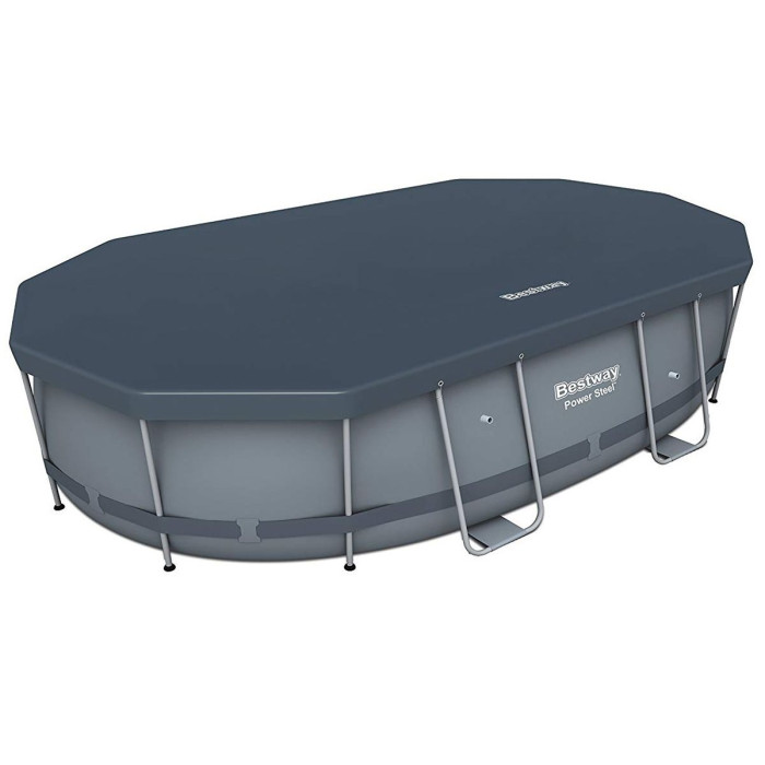 Каркасний басейн Bestway 56448 Power Steel (488х305х107 см) з картриджним фільтром, драбиною та захисним тентом