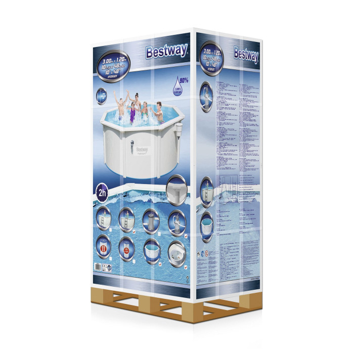 Збірний басейн Bestway Hydrium 56566 (300x122 см) з піщаним фільтром, драбиною та тентом