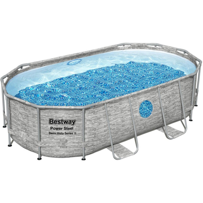 Каркасний басейн Bestway 56714 (427х250х100 см) з картриджним фільтром, драбиною і захисним тентом