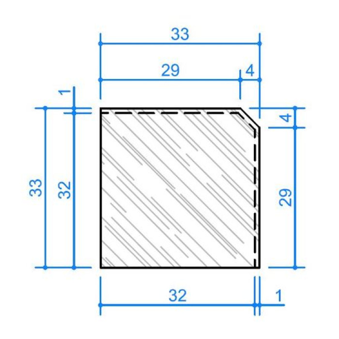 Камінь 33, кут зовнішній 33х33х3см гострий, NOVASCHISTE, тон Gris 311653