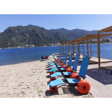Пляжное кресло-шезлонг на 3 колеса + подлокотники и ремень безопасности Beachstar 1514.3