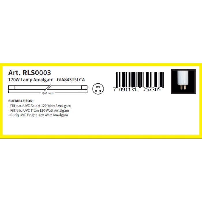 Лампа до ультрафіолету Select/Titan 120W Amalgam RLS0003