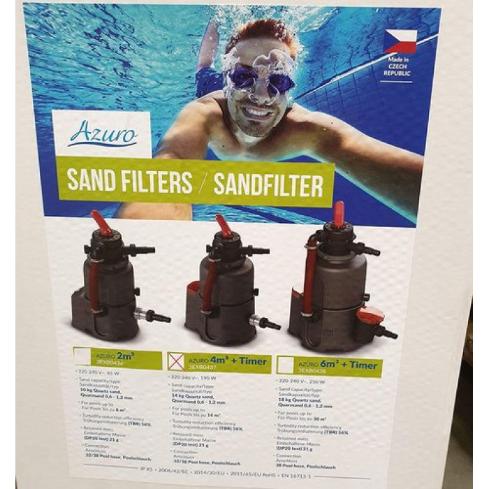 Станція фільтрації 4 м3/год, для 14кг піску, Azuro  3EXB0437