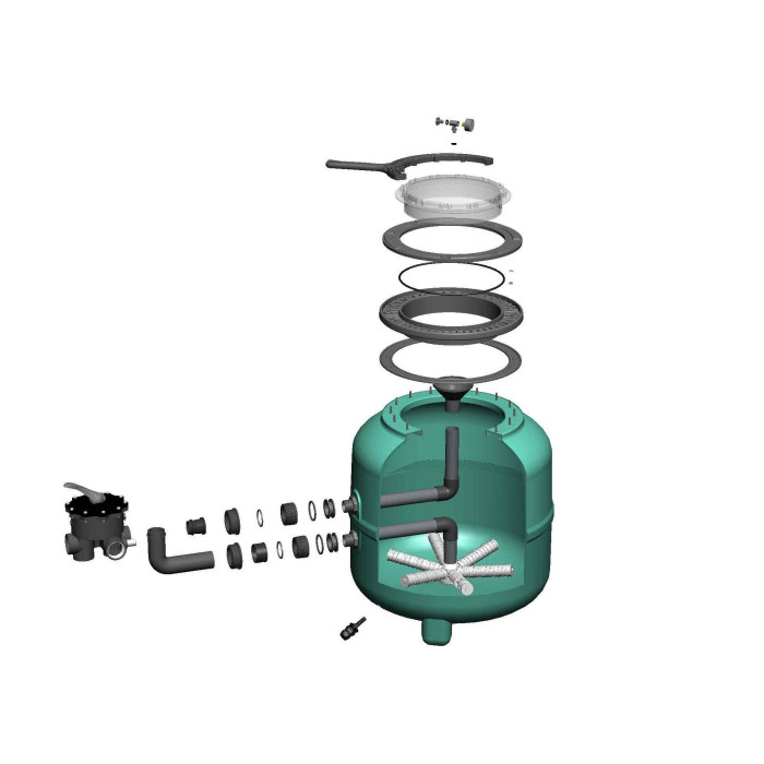 Фільтр 920мм з боковим клапаном для 450кг піску, 32м3/год, PG “FILTRONE LLT” PG-021815LLT