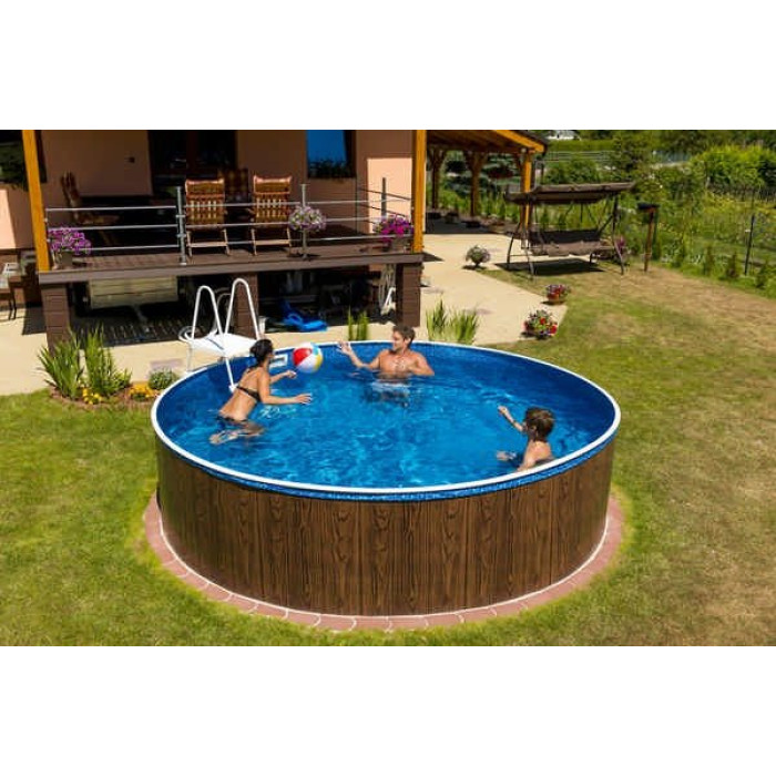 Басейн каркасний 4.6х1.2м, без фільтру та лайнеру, AZURO VAR 402 DL WOOD, з отворами 3EXB0441