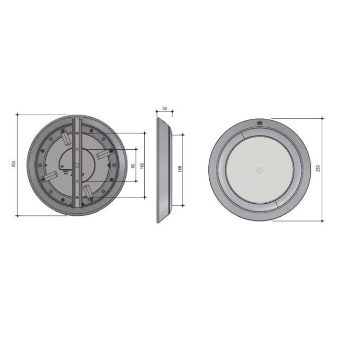 Прожектор RGB AISI 304, 2500lm 252мм накладний, Slim Led 252, 35Вт, 12В, нержавіючий PG-051153SS