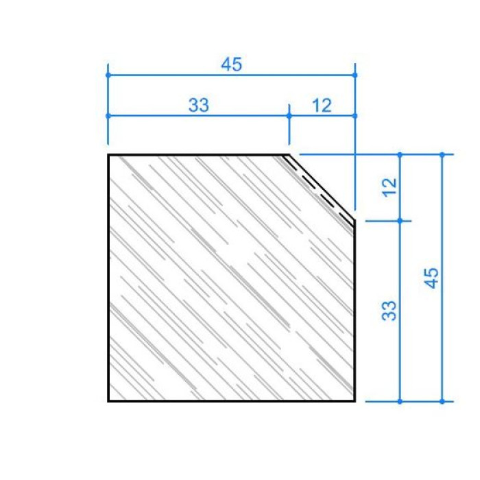 Камінь 33, кут  внутрішній 45х45х3 гострий, NOVASCHISTE, тон Gris 310678