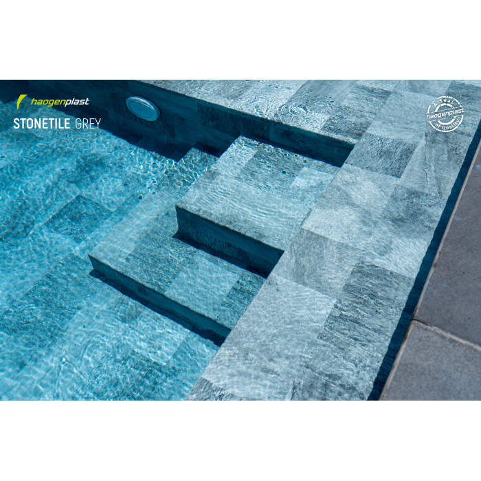 Мембрана StoneTile Grey плитка 40х20 см, 1.65м армированная с лаковым покрытием 327198043001