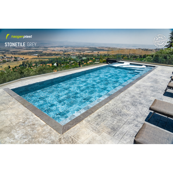 Мембрана StoneTile Grey плитка 40х20 см, 1.65м армированная с лаковым покрытием 327198043001
