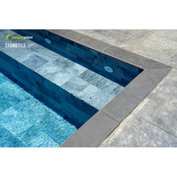 Мембрана StoneTile Grey плитка 40х20 см, 1.65м армированная с лаковым покрытием 327198043001