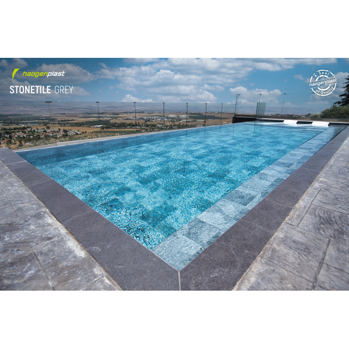Мембрана StoneTile Grey плитка 40х20 см, 1.65м армированная с лаковым покрытием 327198043001