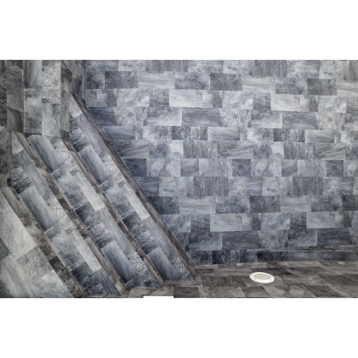 Мембрана StoneTile Grey плитка 40х20 см, 1.65м армированная с лаковым покрытием 327198043001