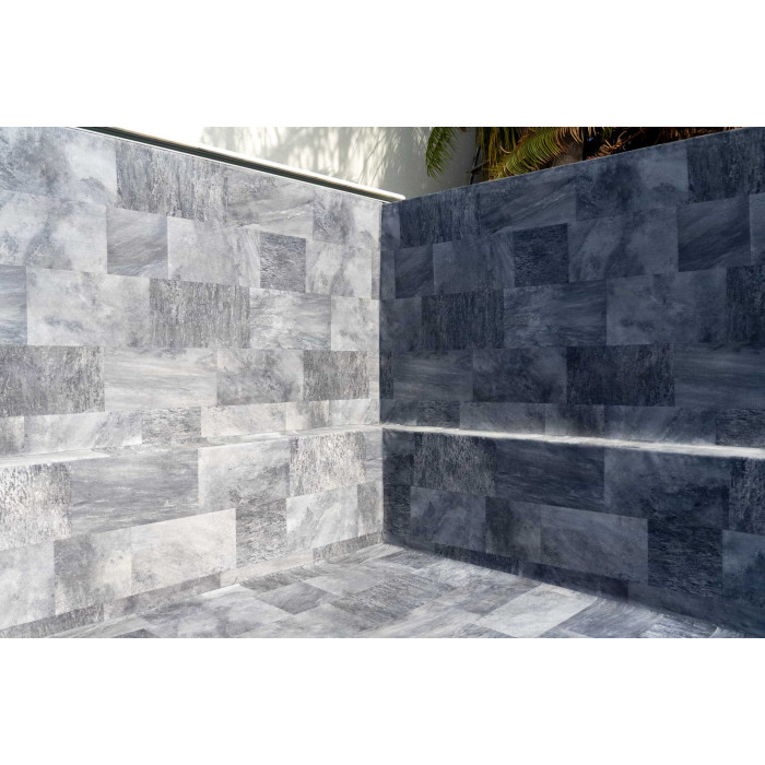 Мембрана StoneTile Grey плитка 40х20 см, 1.65м армированная с лаковым покрытием 327198043001