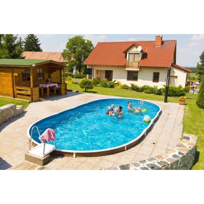 Басейн каркасний 7.3х3.7х1.2м без фільтру та лайнеру, AZURO 405 DL WOOD, з отворами 3EXB0353