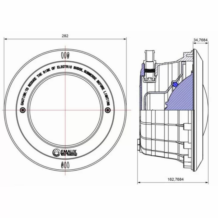 Корпус прожектора Emaux PAR56 NP300-P (без лампи), латунні вставки