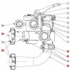 Комплект з'єднань для 6-позиційного вентиля Hayward SPX0719KIT