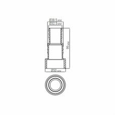 З'єднувач шланга Emaux 91609006, клейовий (32/38х50 мм)