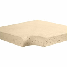 Кутовий копінговий камінь Aquazone Tuff 320x400x50-25 мм, бежевий (пористий)