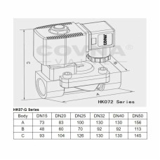 Клапан соленоїдний Aquaviva 2W31 (DN15-1/2) d20 мм