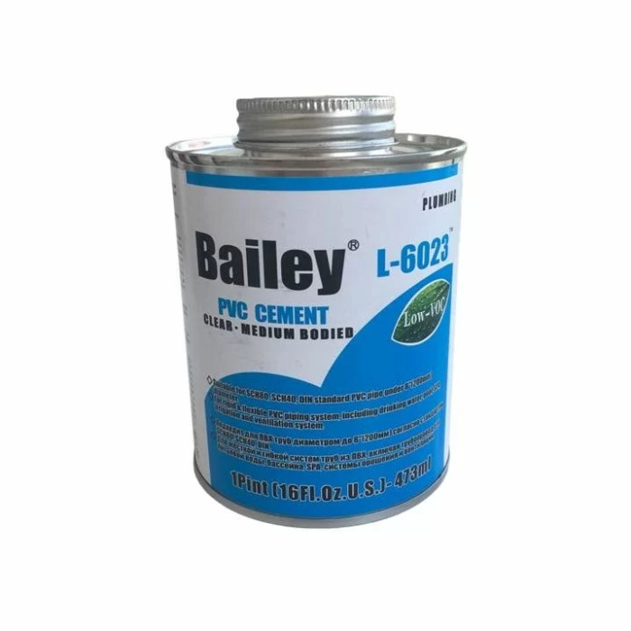 Клей для труб ПВХ Bailey L-6023 473 мл, прозорий