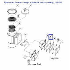 Прокладка Emaux фланця скімера EM0020 (лайнер) Wide 2051005