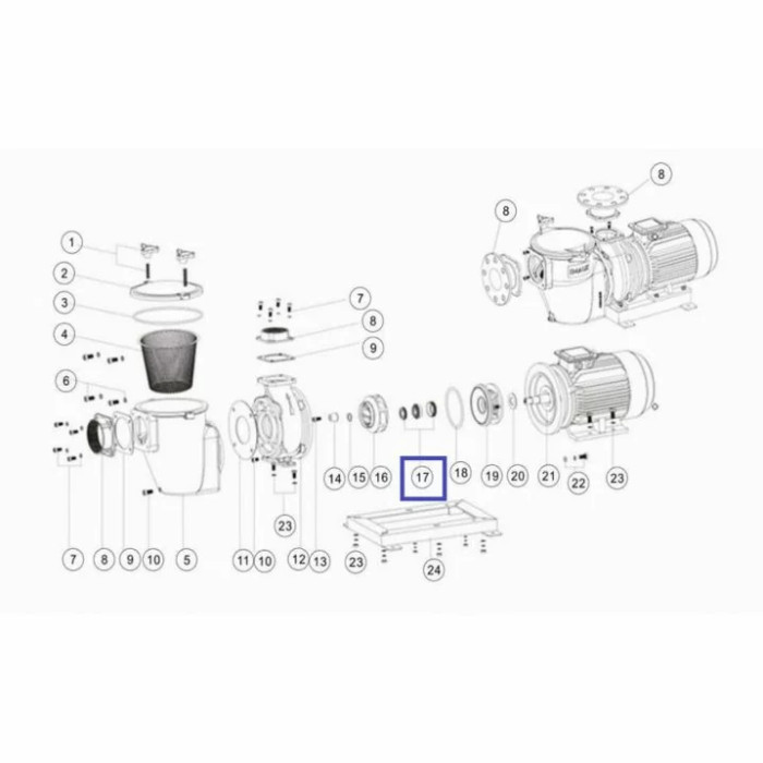 Ущільнювальне кільце Emaux насосів SE5.5 \ SE7.5 (Сальник) 4015020