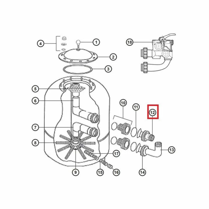 Муфта Hayward NCX2312061 для фильтрів серії NC (D 780-900)