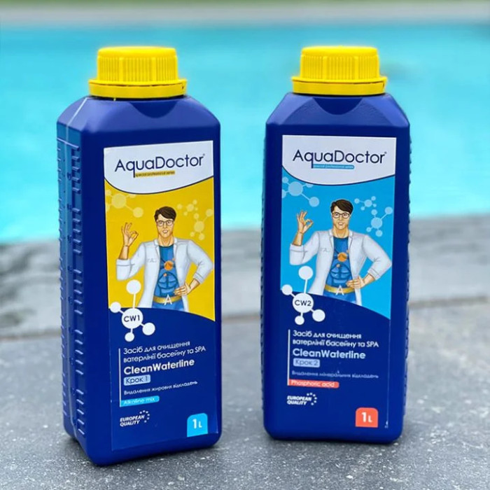 Засіб для очищення ватерлінії басейну і СПА AquaDoctor CW CleanWaterline Крок 2