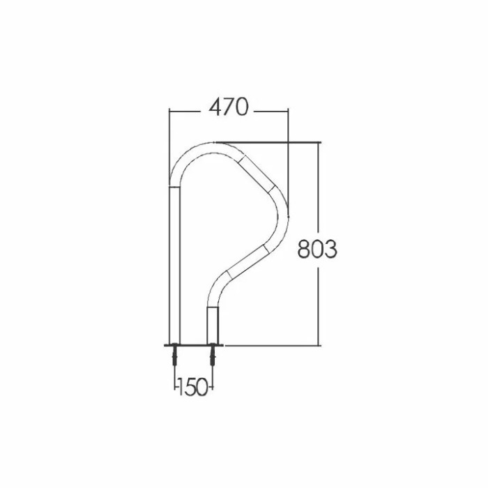 Поручень для басейну Emaux ARB-F, AISI-316