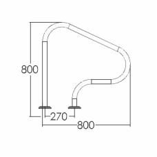 Поручень для басейну Emaux ARP-F, AISI-316