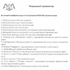 Прожектор світлодіодний Aquaviva 227C 252LED 18 Вт RGB + закладна