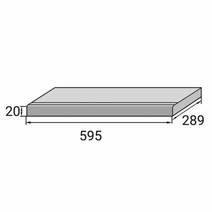 Бортова плитка пряма Aquaviva Montagna Light Gray, 595x289x20 мм