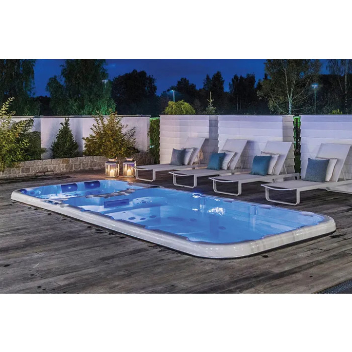 Плавальний SPA басейн Passion Spas Dynamic Deep (590x227x155 см), Сріблясто-білий