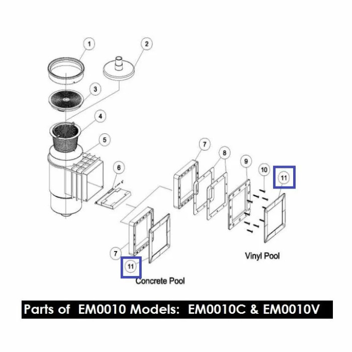 Лицьова рамка скімера EMAUX Standard EM0010 01051049