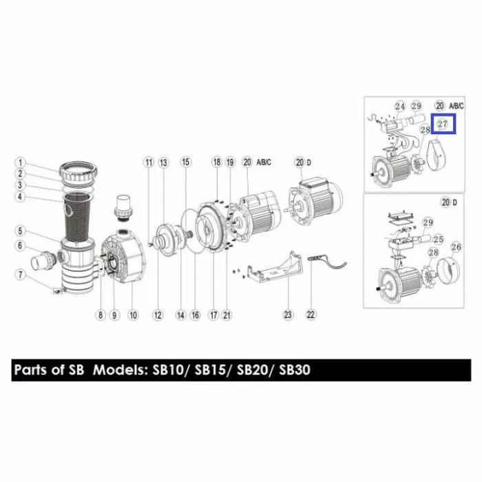 Кришка вентилятора насоса Emaux SB/SR 10-15 (1031009)