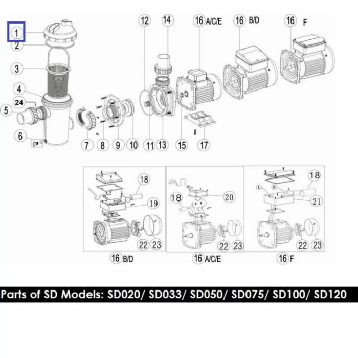 Кришка Emaux для насосів серії SC/SD (01041043)