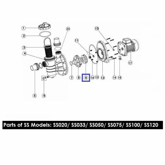 Крильчатка для насоса Emaux SS050/SD050 (1311017)