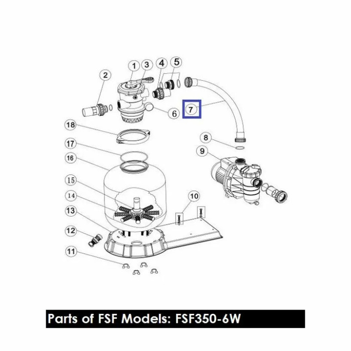 Шланг підключення з муфтами для ф/у Emaux FSF350 (89032002)