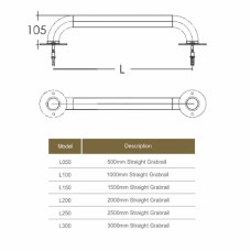 Поручень для басейну Emaux L050 (50 см), AISI-304