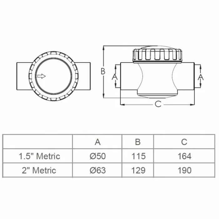 Зворотний клапан Emaux V40-1 (E) 50 мм