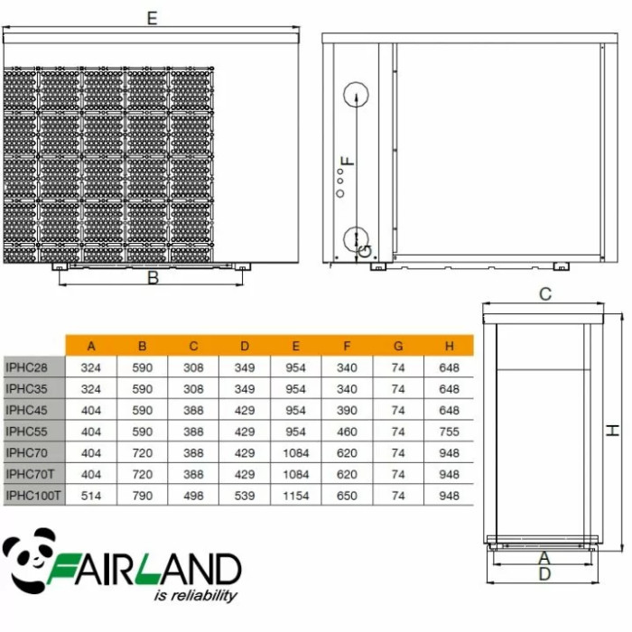 Інверторний тепловий насос Fairland IPHCR100T (36.5 кВт, WiFi)