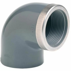 Коліно ПВХ Effast RGRGOR040E 90° з металевим кільцем, d40x1-1/4"