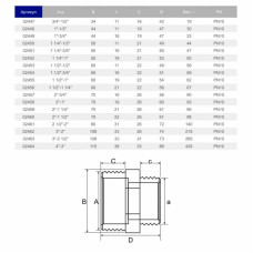 Ніпель перехідний ПВХ Hidroten 1002457, НР-НР, d2"- 3/4"