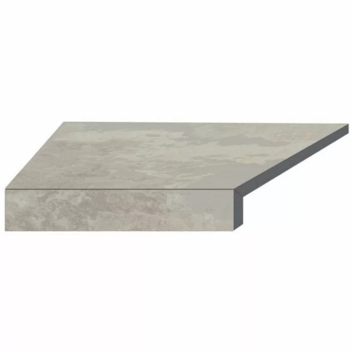 Кутовий Г-подібний елемент бортової плитки Aquaviva Loft Sand, 600x345x50(20) мм (лівий/45°)