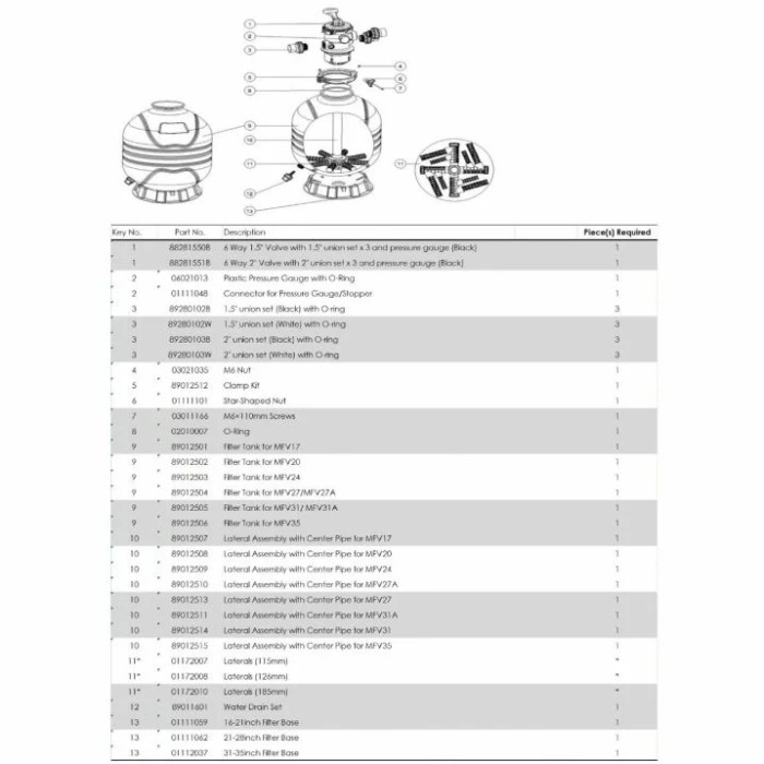 Дюзова коробка в комплекті з трубою для Emaux MFV31 89012514