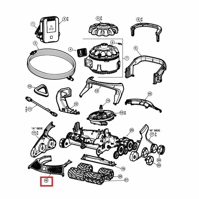 Передня накладка корпусу для пилососа Hayward AquaVac 600 і 650 (RCX361318236)