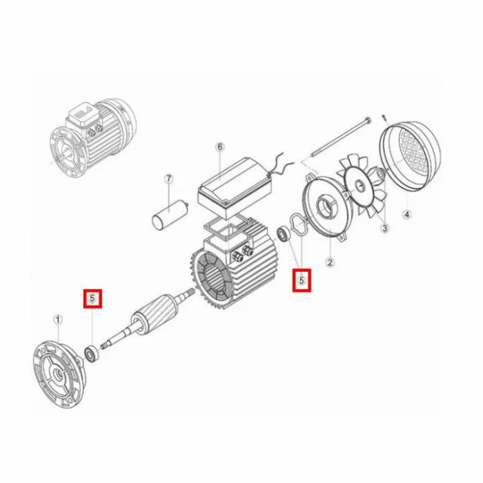 Підшипник Kripsol електродвигуна NK / OK / CK / KSE / EP / KNG RMOT0005.01R MEC 63