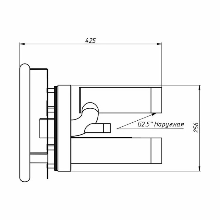 Передня частина та закладна до протитечії Aquaviva TWIN 2.5" AISI 304 (кругла)