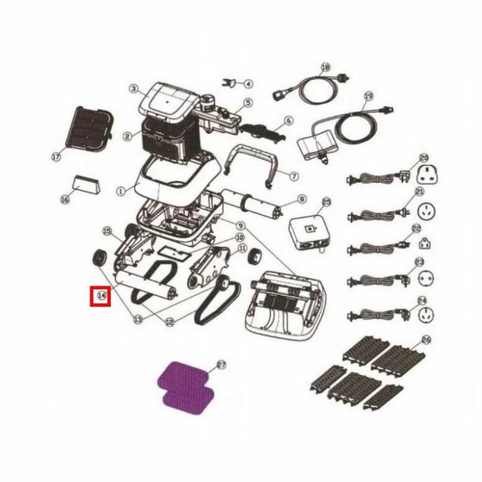 Збірна циліндрична трубка редуктора для Aquaviva 7310 Black Pearl (71150)